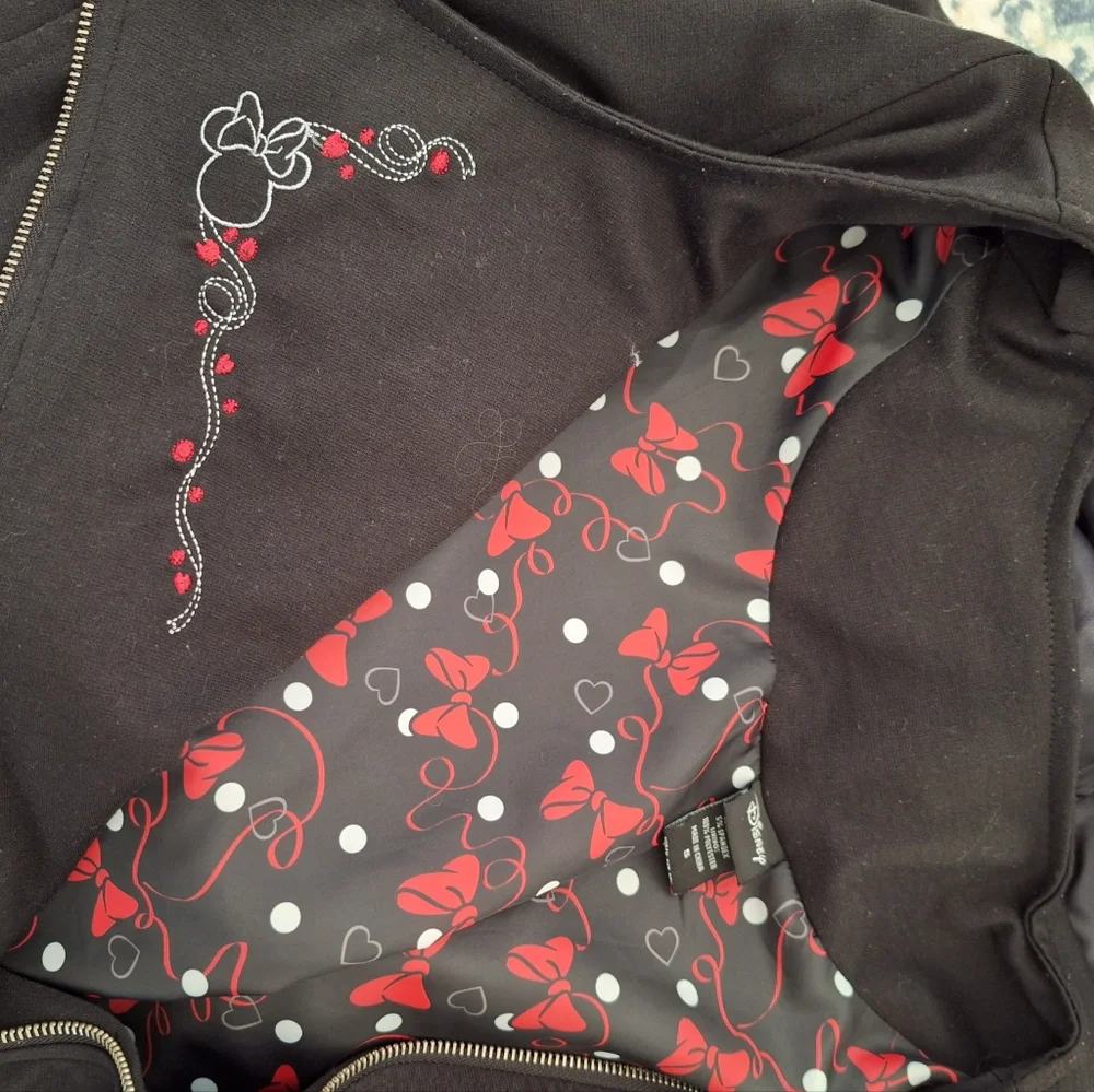 Torrid Disney Collection Minnie Mouse Black Peplum Moto Knit Jacket Plus Sz5 5X - Picture 9 of 11